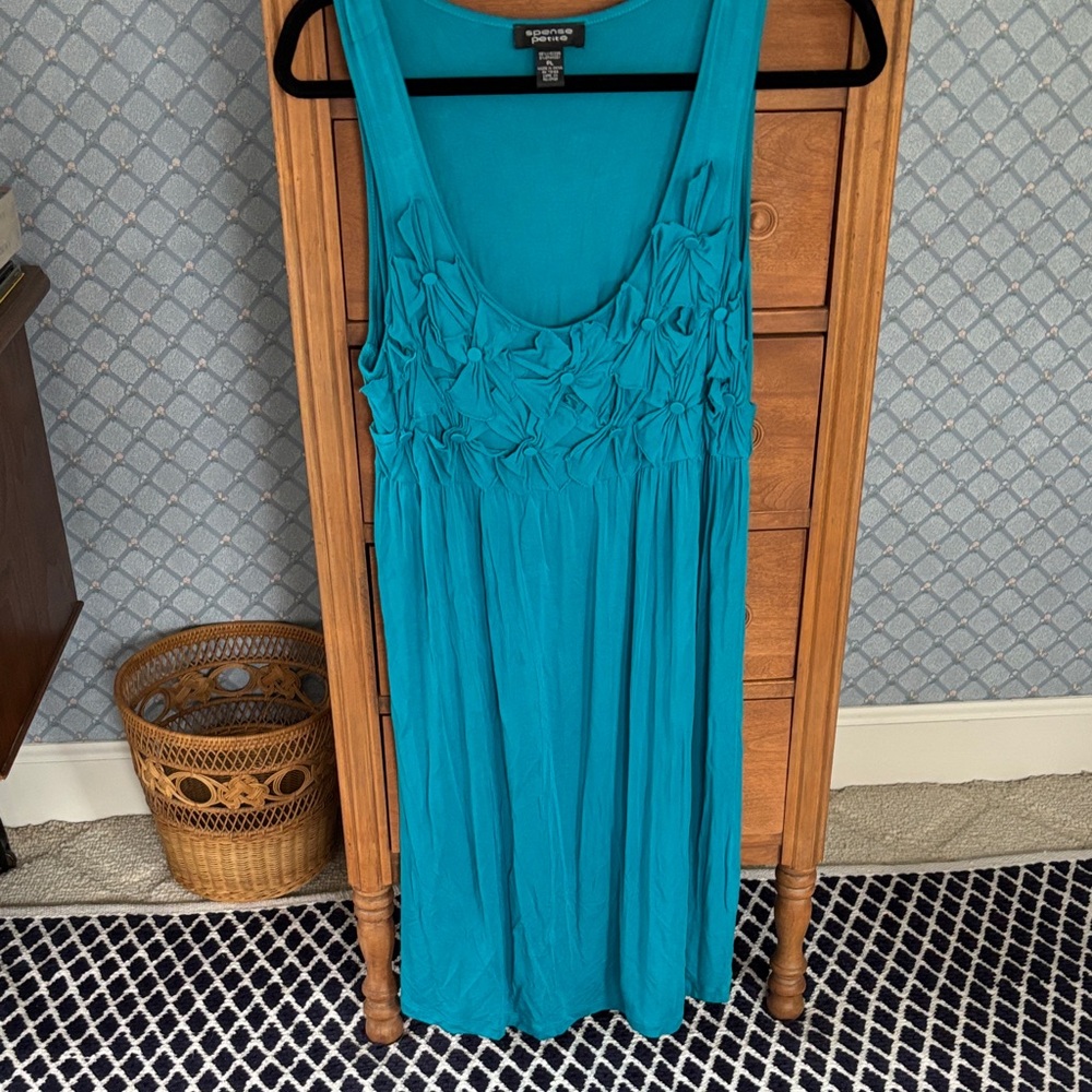 Spense Petite Sleeveless Dress with Front Rosette Detail